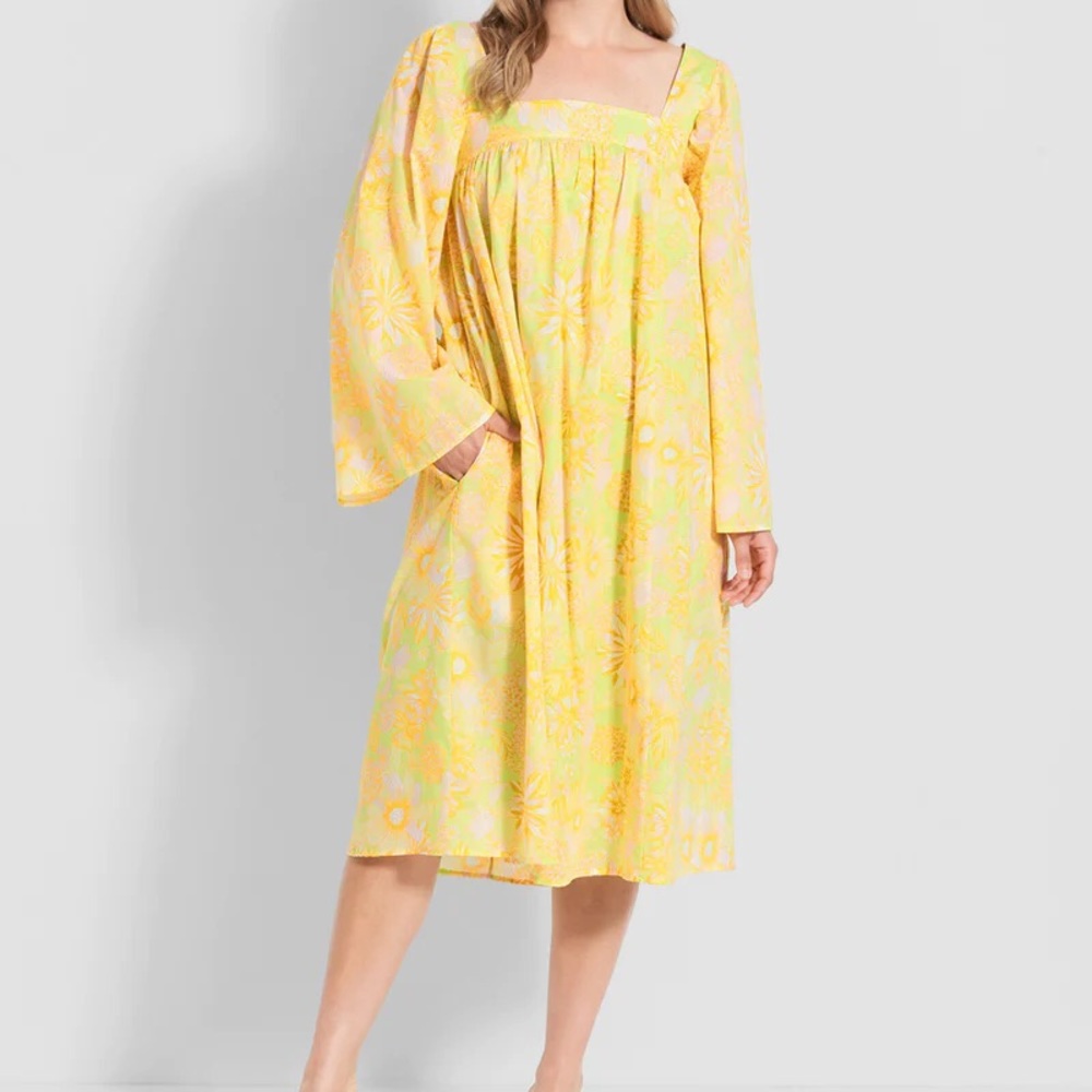 You Say Goodbye, I Say Yellow Midi Dress